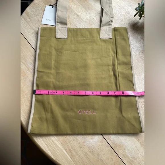 Spell Foxglove Olive Floral Embroidered Tote NWT - Picture 5 of 8